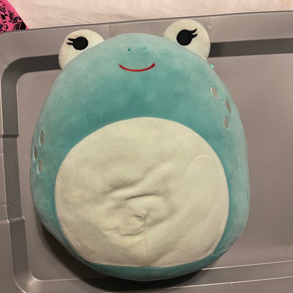 Squishmallows Teal and Cream Frog Stuffed Animal